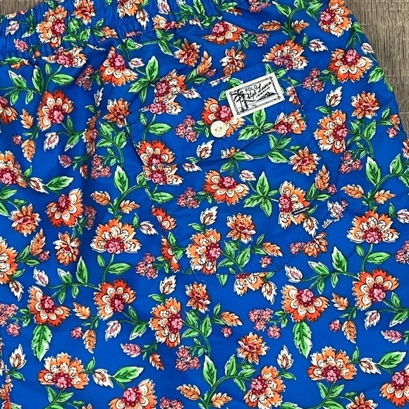 Polo Ralph Lauren 2XLT Tall Navy Paisley Floral Lined Horse Logo Swim Trunks - Picture 11 of 13